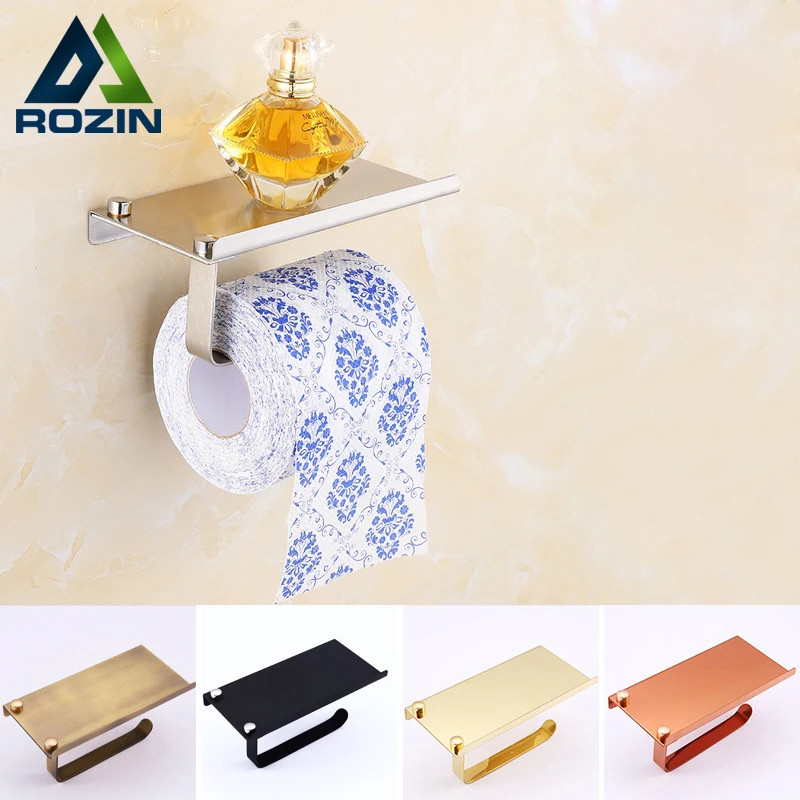 

Free shipping Ultrathin Style Bathroom Toilet Paper Rack Wall Mounted Roll Paper Tissue Holder Mobile Phone Rack