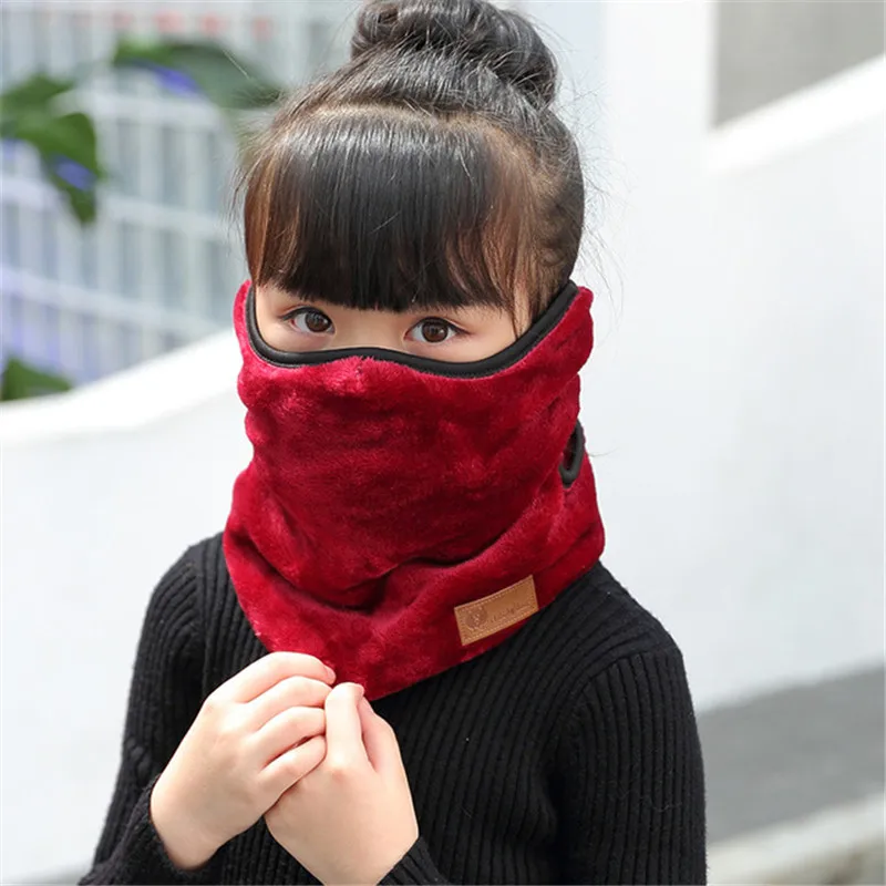 Зимний шарф ветрозащитная Пылезащитная маска для лица Теплые маски для шеи подходит для велоспорта, лыжного туризма, путешествий, спорта на открытом воздухе - Цвет: Child-Wine red