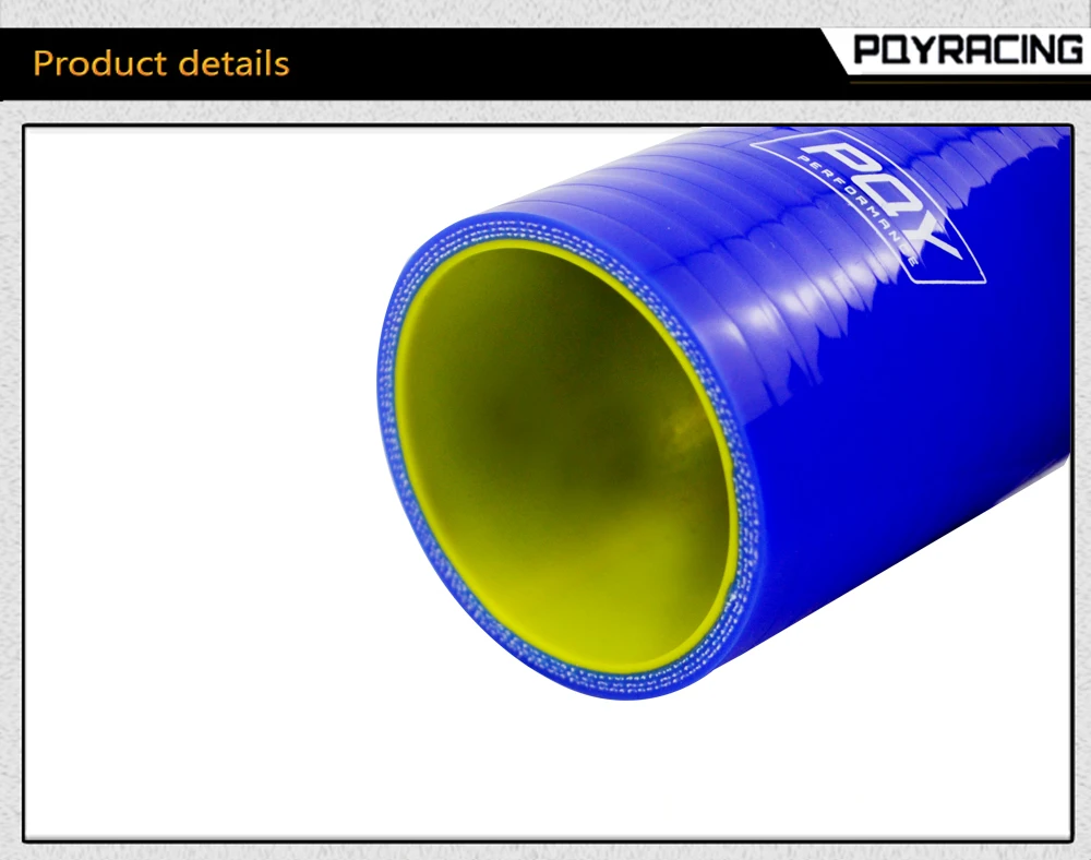 PQY-синий и желтый 3," 76 мм Прямой силиконовый промежуточное турбо охлаждение Впускной трубопроводная муфта шланг PQY-SH0030-QY