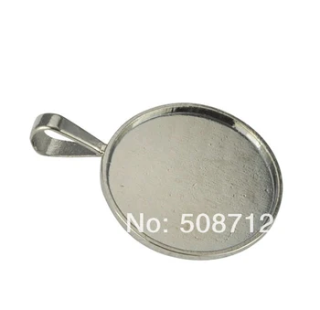 

Free Ship!!! 50pcs 25mm Gun black glass pendant setting, pendant blank, pendant tray- Bezel Setting - Pendant Setting