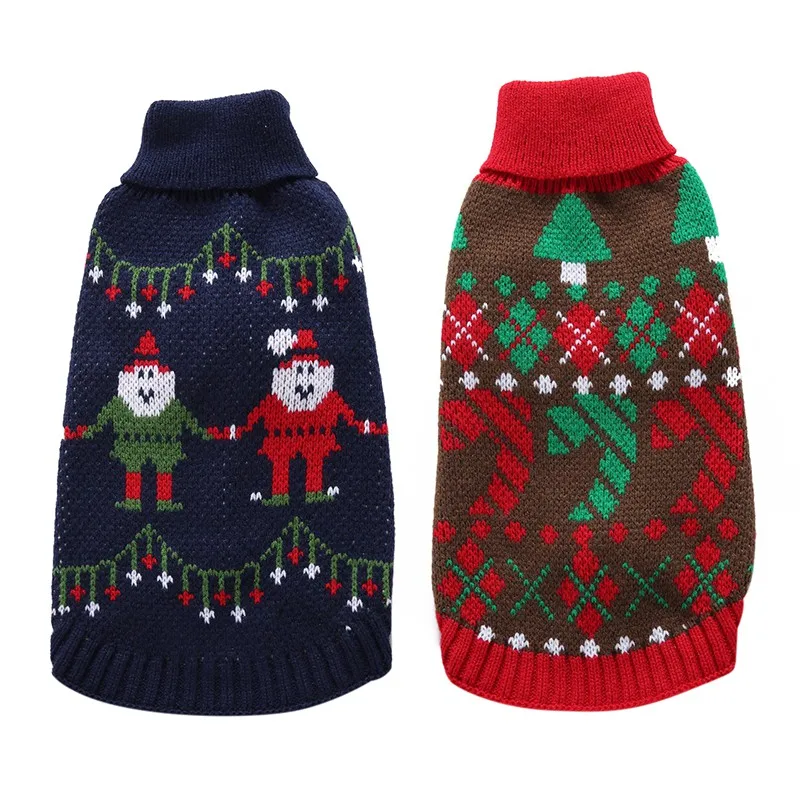 

2018 Christmas Pet Sweater Dog Christmas Apparel Tightly Sweater Puppy Cat Warm Winter Supplies