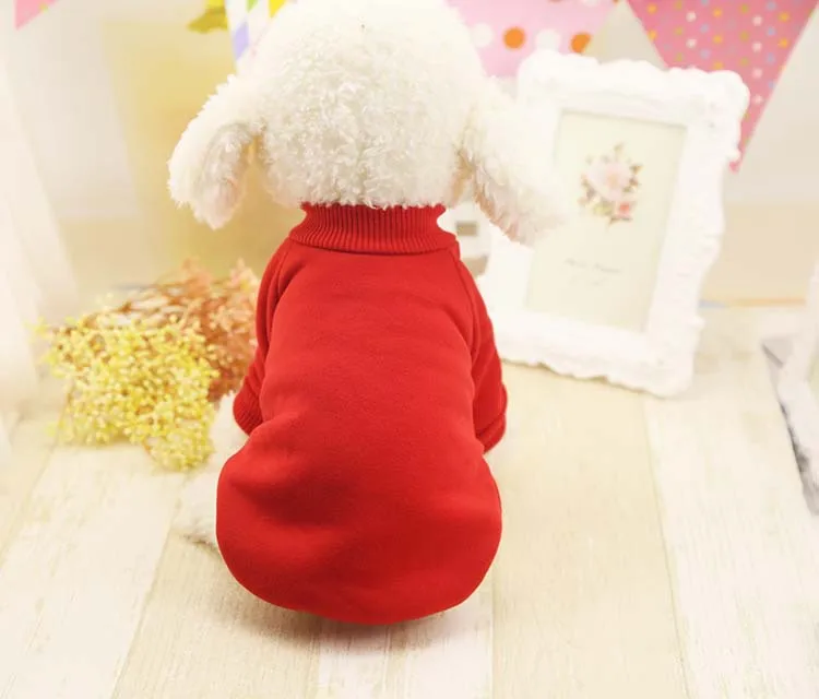 Худи для домашних собак, зимний Однотонный свитер, французская одежда для бульдога, осенняя и зимняя теплая одежда для собак, плюшевая одежда для маленьких собак