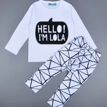 4 комплекта в партии; комплекты одежды для маленьких девочек Moon геометрия длинные рукава(топ+ Штаны) Комплект для малышей 0108 Sylvia sis