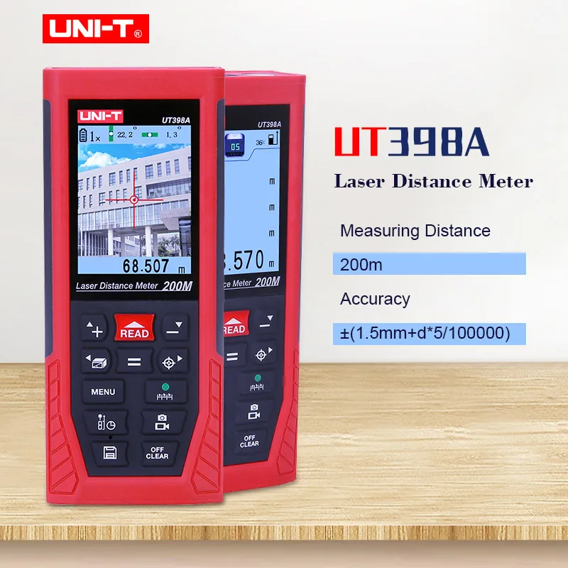 Лазерный дальномер UT398A 200 метровый измеритель расстояния инструмент для