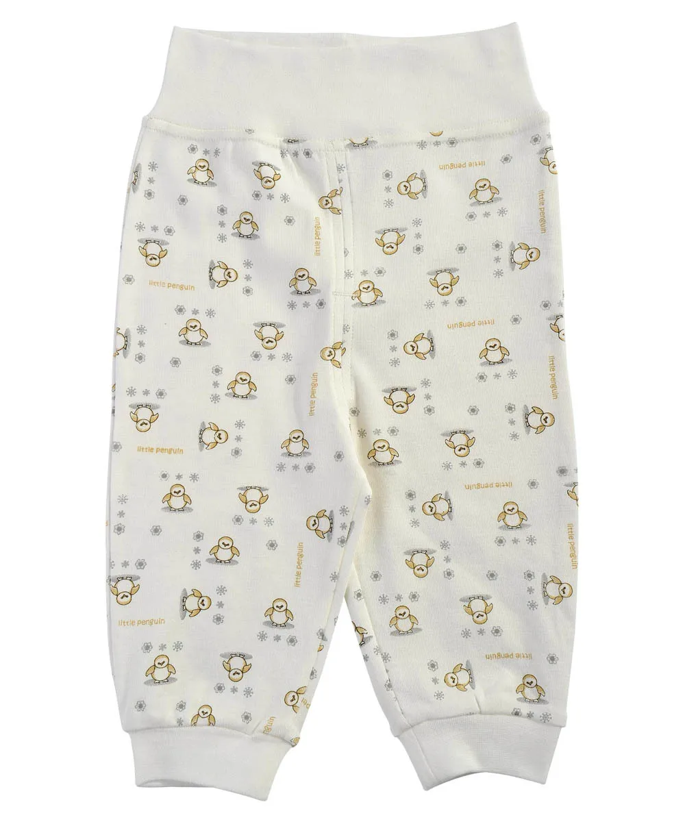 Штаны для малышей от 0 до 12 месяцев штаны с высокой талией для новорожденных, нижняя часть одежды из хлопка - Цвет: Penguin