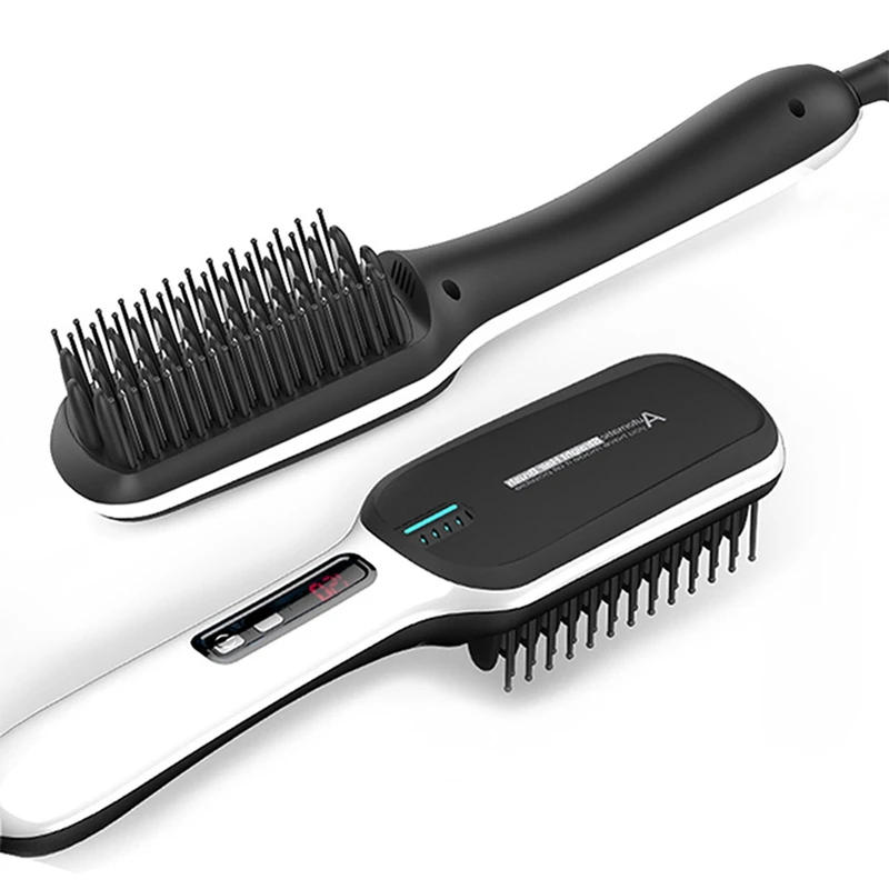 

HOT!Hair Straightener Hair Iron Professional Fast Universal Voltage Ceramic Electric Hair Straightening Brush Styling Tool Bla