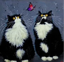 Funny cat butterfly picture Diy 5D diamond Painting cross stitch Needlework Home Decor diamond mosaic Full diamond embroidery