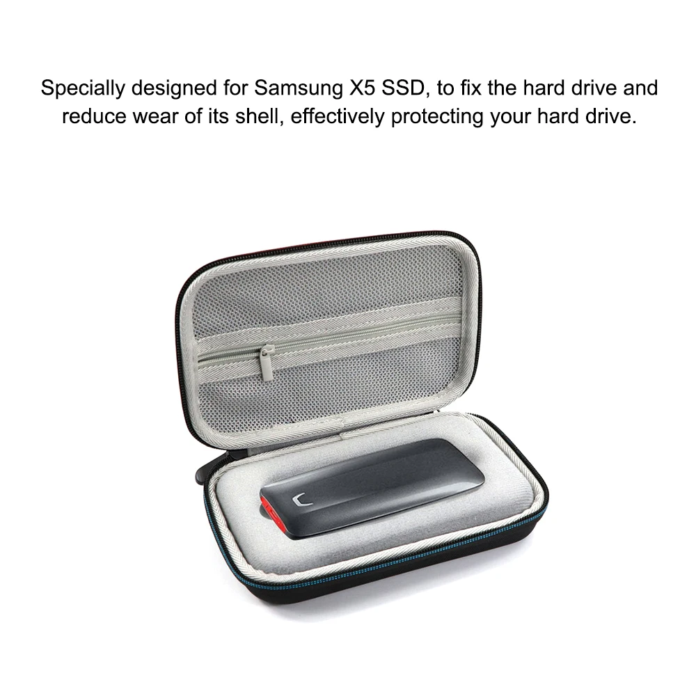 Чехол для переноски жесткого диска, переносная сумка для хранения, ударопрочный жесткий чехол EVA для samsung X5 SSD