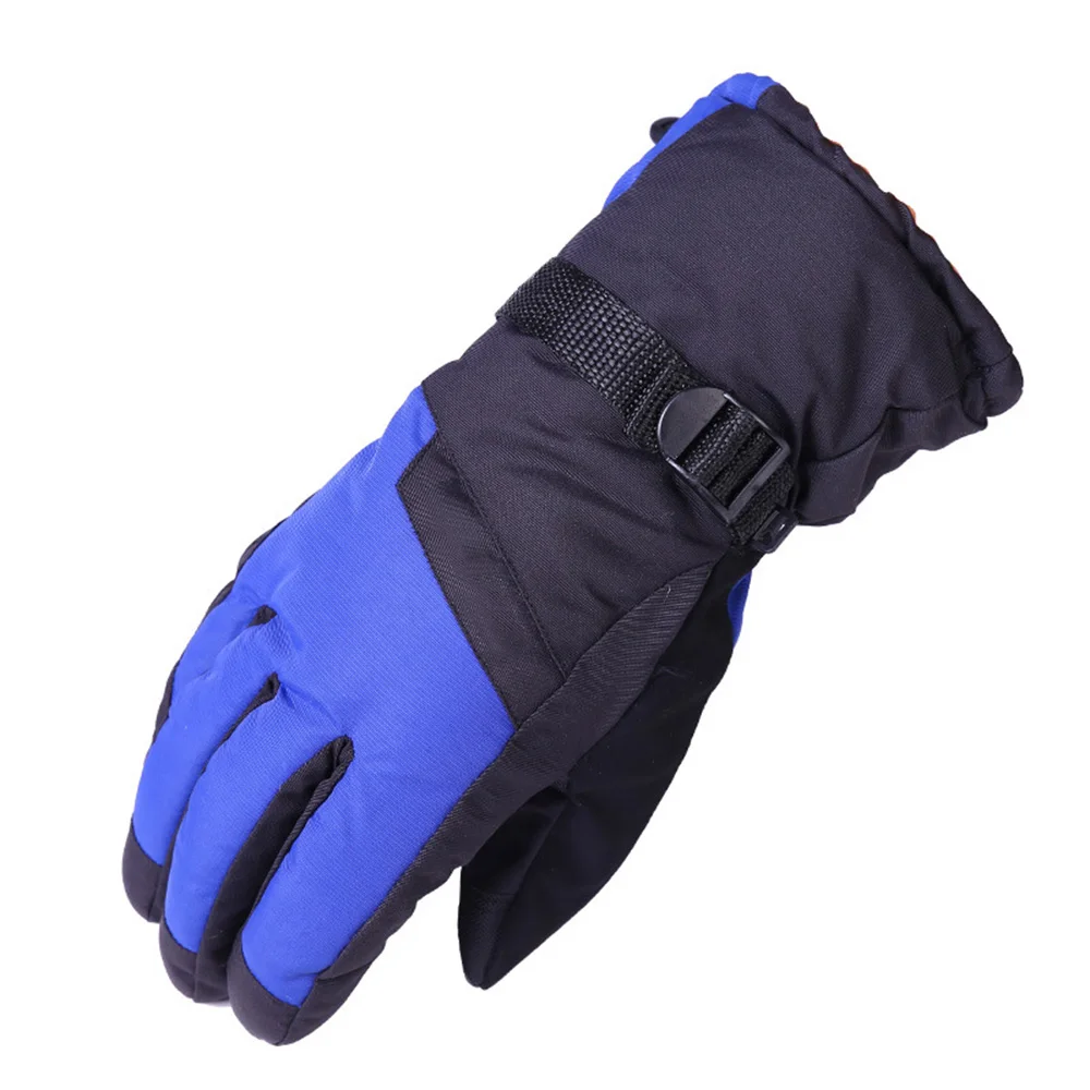 Зимние теплые ветрозащитные лыжные перчатки утолщенные удобные перчатки для сноуборда уличные спортивные мотоциклетные противоскользящие лыжные перчатки мужские - Цвет: blue