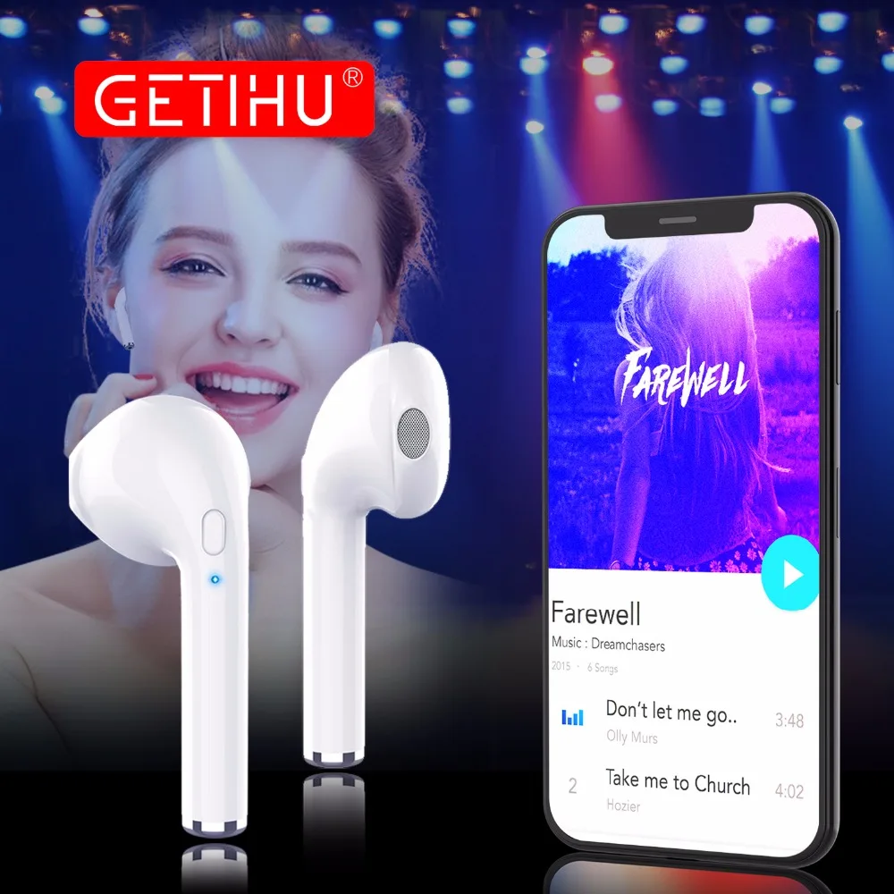 GETIHU Bluetooth Earphone Headphones For Apple iPhone X Wireless Earphones Headset Phone Mini Bluetooth Earpiece in Ear Earbuds 