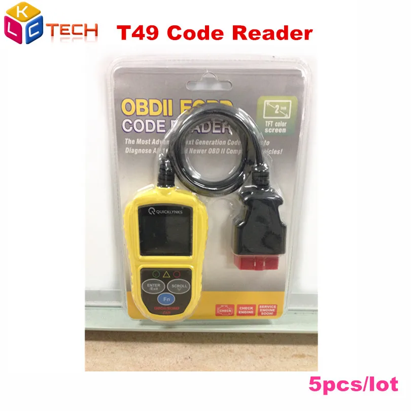 5pcs/lot Car Code Reader Scanner T49 Scanner Leagend T49 OBD2 Scanner