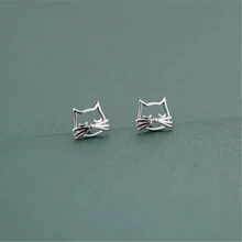 Серьги-гвоздики в Корейском стиле, простые, 925 пробы, серебряные, темпераментные, модные, женские, SEA086