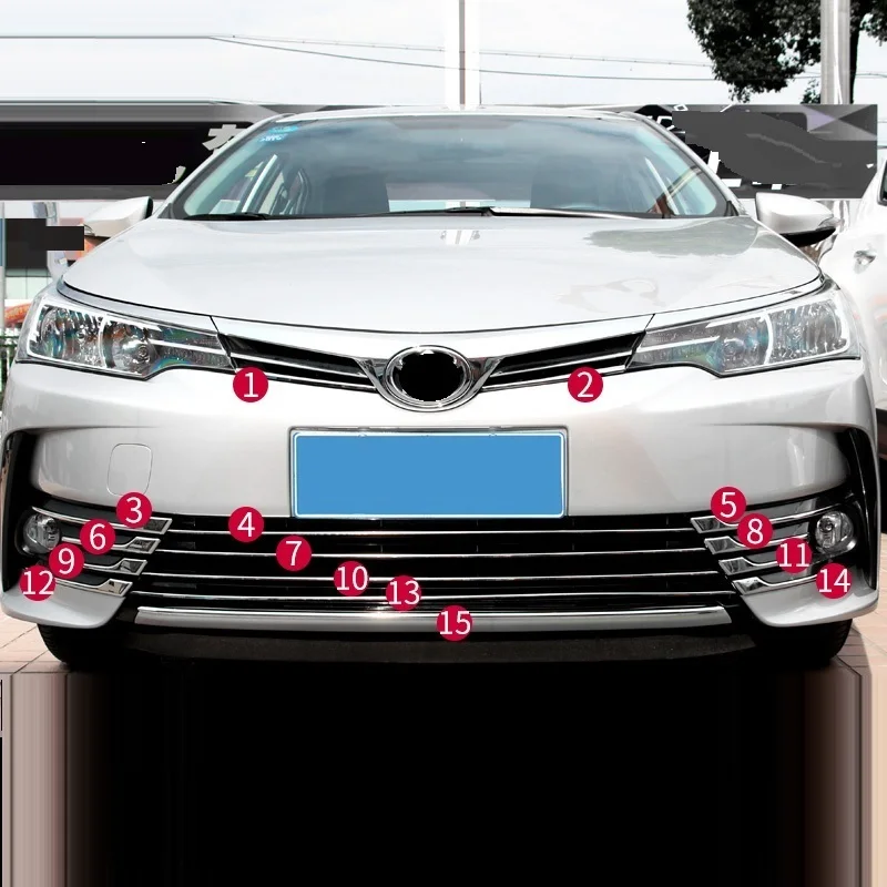 

Window Grille Front Bumper Automobile Modified Chromium Car Styling Accessories Parts Modification 16 17 18 FOR Toyota Corolla