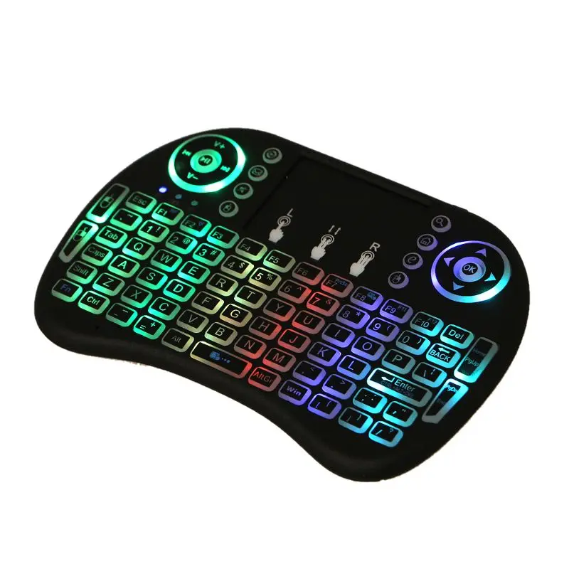 

RGB Rechargeable LED Backlits 2.4GHz Wireless i8 Keyboard Touchpad Fly Air Mouse