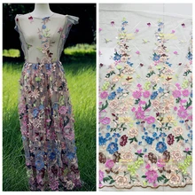 LASUI, новинка, 1 ярд/1 лот, высокое качество, полые, многоцветные, 3D цветы, вышивка, сетка, водорастворимое кружево, сделай сам, платье, красивое, X0410