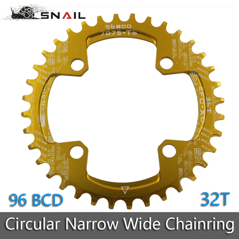 Круглая Звездочка для горного велосипеда SNAIL 32T 34T 36T 96BCD|narrow wide|bicycle chainwheelmtb chainwheel |