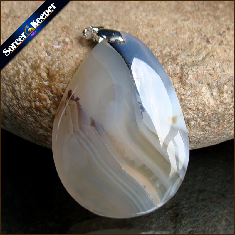 

SorcerKeeper Natural Slice Agates Charm Pendants Wholesale Lace Onyx Gem Stone Crystal Necklace Pendant for Jewelry Making RS979