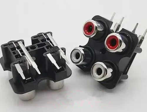 

Free Shipping!!! 5pcs RCA socket 4P / multi-channel audio signal input socket / four-hole lotus socket