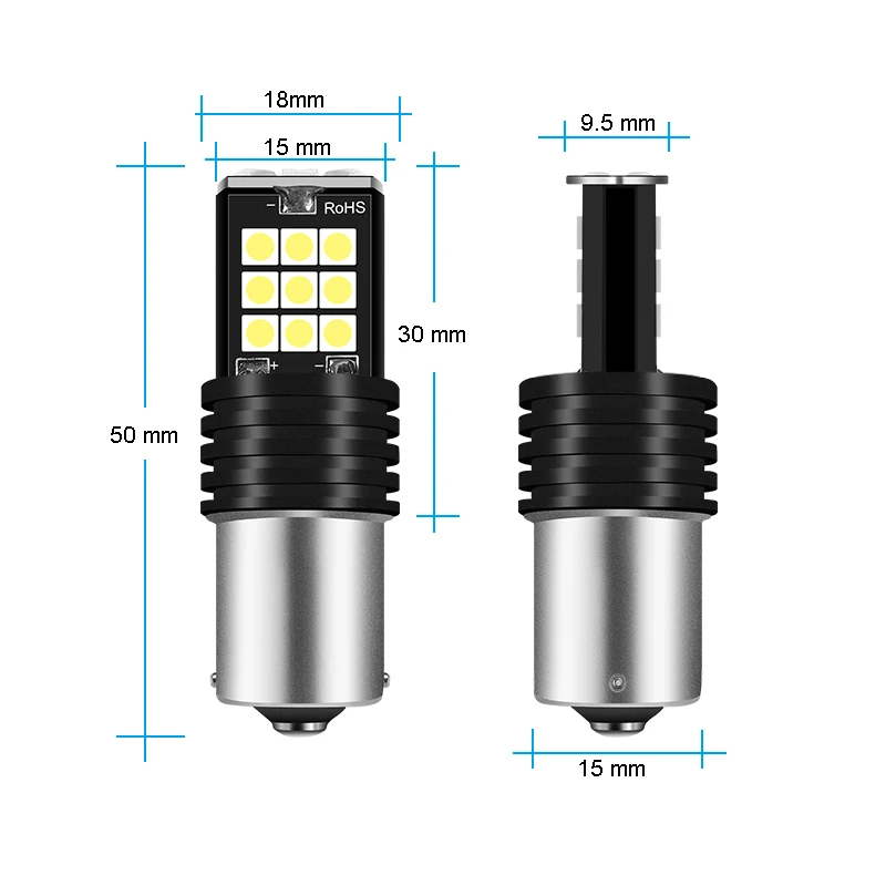 YCCPAUTO 2 шт. 1156 1157 T15 W15W T20 P21W светодиодный Canbus автомобильный Светильник лампы 3030 24SMD Реверсивный Praking лампа DRL 1200LM белый 12V