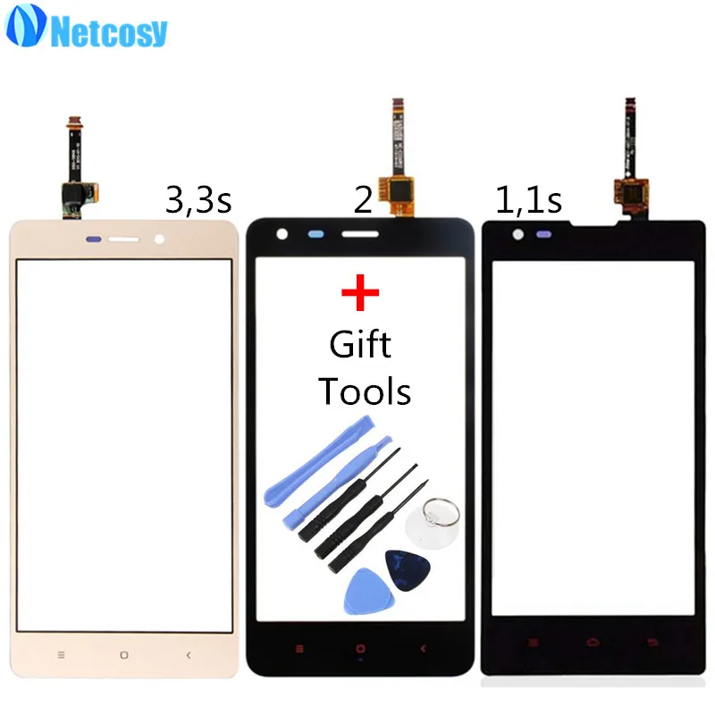 

Netcosy Touch Screen Digitizer Front Touch Panel Glass Lens For Xiaomi Redmi Note 2 4 4X 5A TouchScreen Replacement Part +Tools