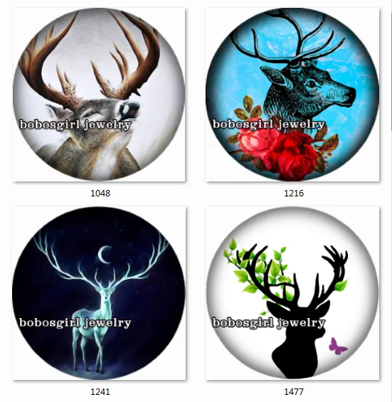 

SN1291 Deer snap button Jewelry Charm photo glass cabochon