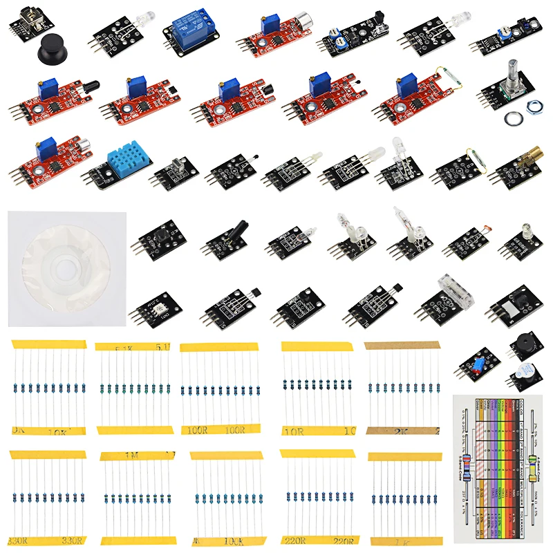 Raspberry Pi 3 37 in 1 Sensor Transducer Kit + Resistor Reference Kit for for Orange Pi PC for UNO R3 for MEGA 2560+ Box Case Raspberry Pi 3 37 in 1 Sensor Transducer Kit + Resistor Reference Kit for for Orange Pi PC for UNO R3 for MEGA 2560+ Box Case