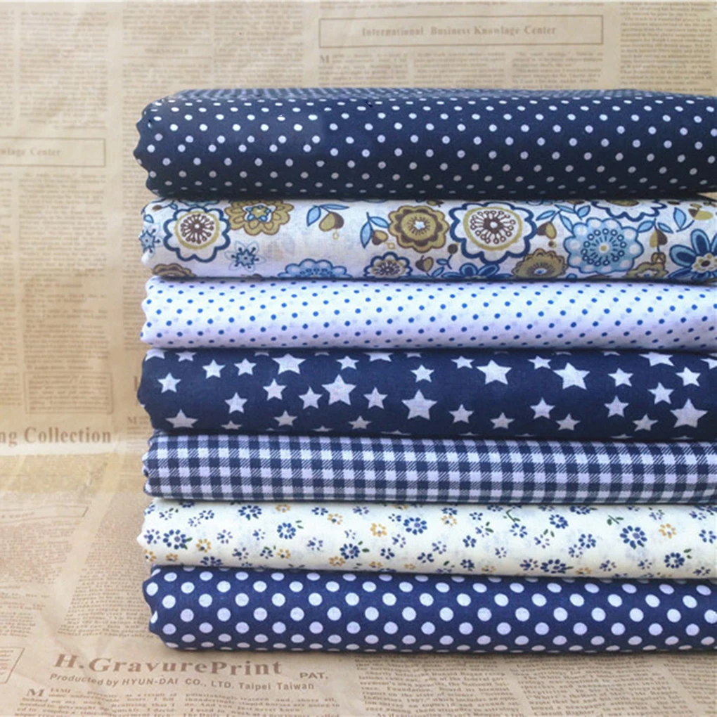 

7PCS/Set Floral Fabrics Mixed Printing for Patchwork Sewing Materials Quilting Scrapbooking Cotton Cloth 25 * 25cm