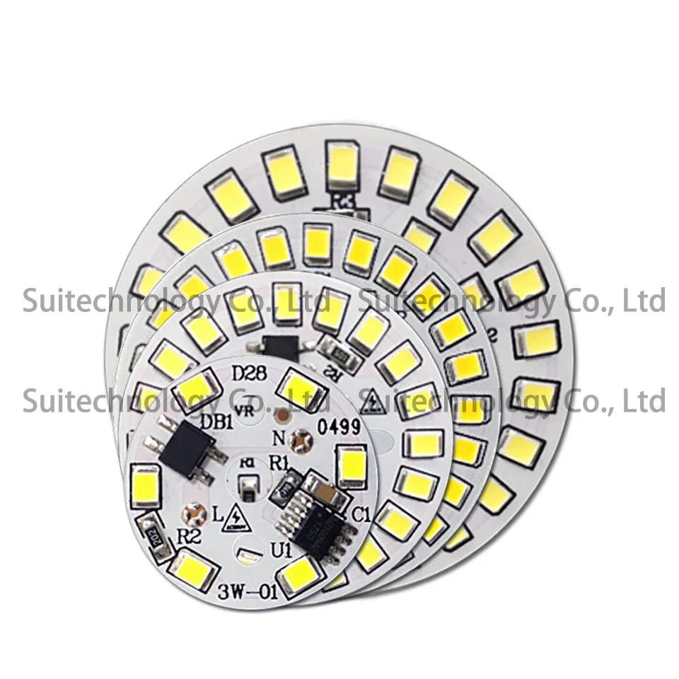 9 Вт Светодиодная лампа AC220V вход умная IC SMD2835 теплый белый чистый для DIY светильник