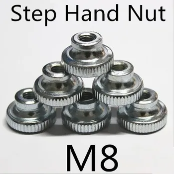 

20pcs/lot High Quality M8 Steel With Znic Step Knurled Hand Nuts