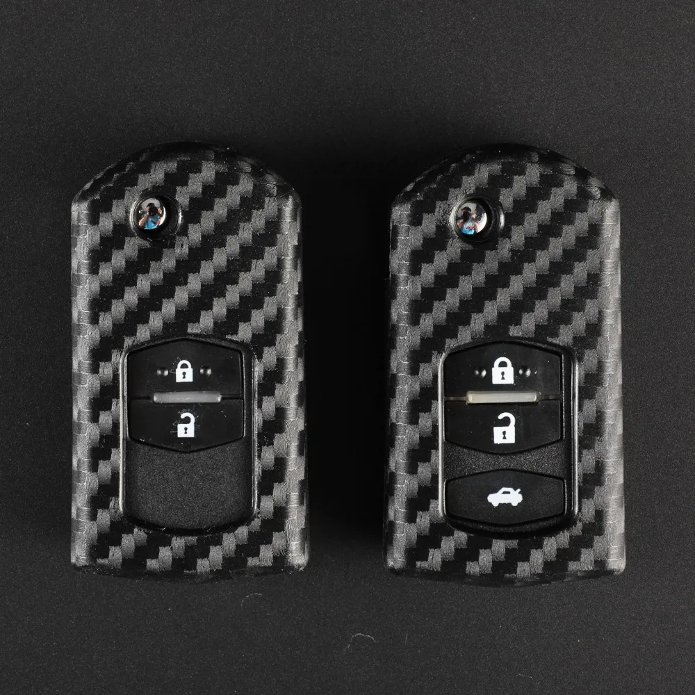 

10x Carbon Fiber Silicone Key Case For Mazda Miata Demio 2 3 5 6 M3 M5 M6 CX-5 CX7 CX9 RX8 MX5 MPV Remote Car Key Cover Protect