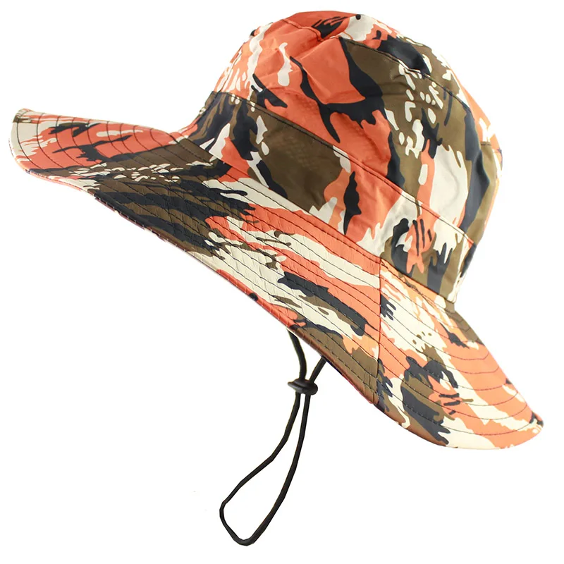 Водонепроницаемый тактический страйкбол Снайпер камуфляж Boonie шапки Складная непальская Кепка Militares армейская Мужская Панама Военная походная шапка - Цвет: Orange