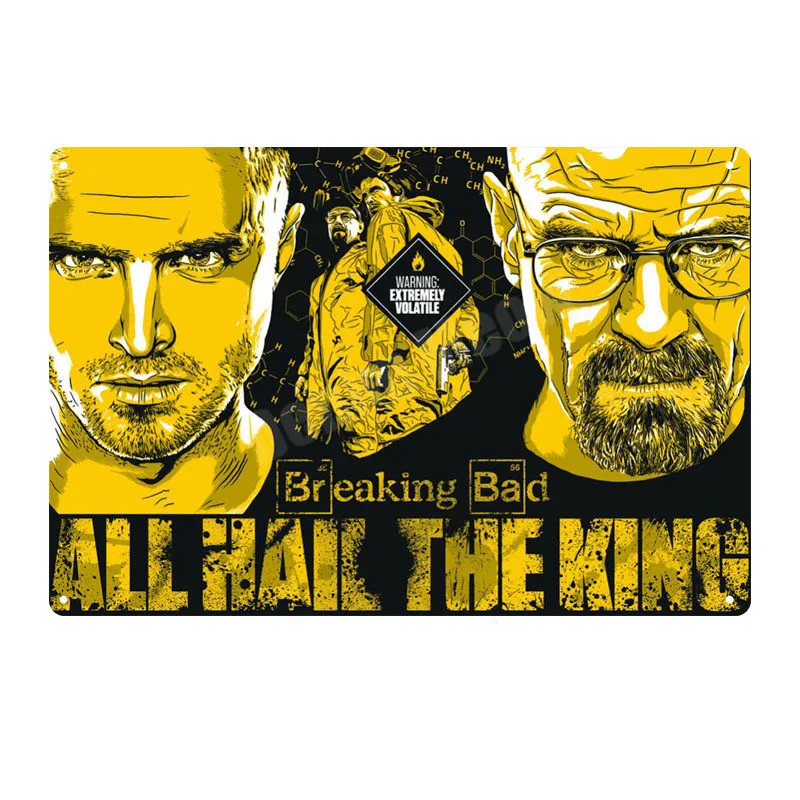 Фото Винтажная металлическая жестяная вывеска Breaking Bad, декоративная пластина для паба, бара, казино, клуба, хайзенберга, наклейки на стену, N279 №5