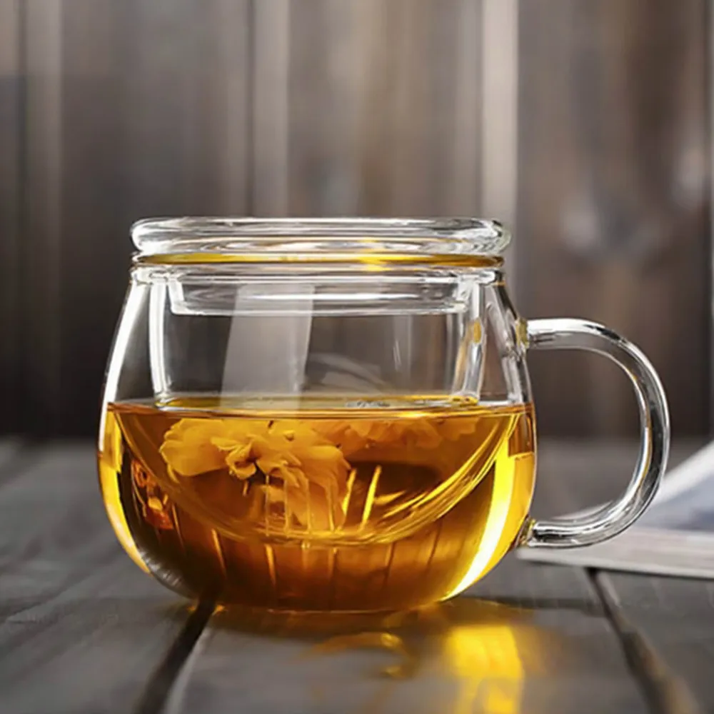 Buy 300ml Borosilicate Glass Tea Cup Innovative Tea Bottle with Filter Handgrip