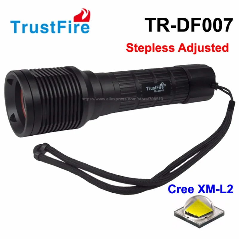 TrustFire TR-DF007 Cree XM-L2 800 люмен Плавная регулируется светодиодный фонарик Дайвинг-черный (1x26650)