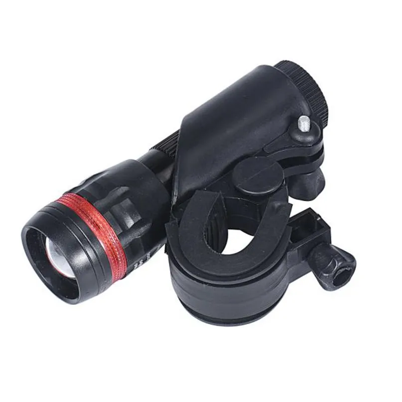 360 Swivel Bike LED Flashlight Mount Bracket Flash Torch Holder Front Light Clip Clamp Lantern Bicycle Grips Extender #2A24 (2)