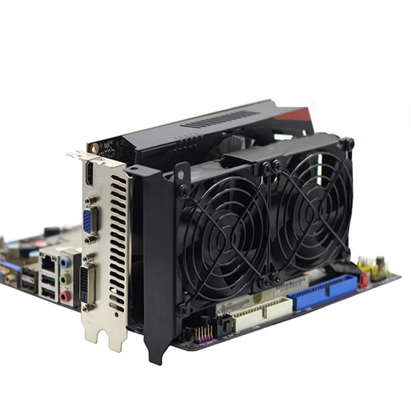 YOUNUON Universal VGA Cooler Dual 90mm Ultra Quiet Desktop Computer Chassis PCI Graphics Card Double Fan Partner 9CM