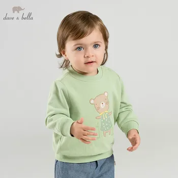 

DBM9892-1 dave bella spring baby girls print clothing children long sleeve t-shirt infant toddler tops kids cute tees