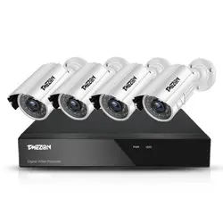 TMEZON 8CH CCTV системы 4 шт. 720 p Открытый погодозащищенная камера слежения 4CH 1080N DVR День/Ночной комплект товары теле и видеонаблюдения
