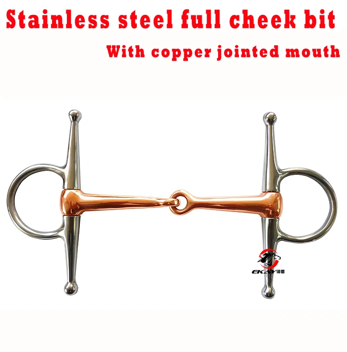 

Free shipping stainless steel full cheek bit,copper jointed mouth .(SBT0602CU)