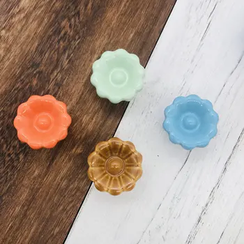 1pcs Colorful Flower Ceramic Kitchen Cabinet Knobs Cupboard Pulls Closet door Dresser Drawer Knobs Handles for Kids Room Decor