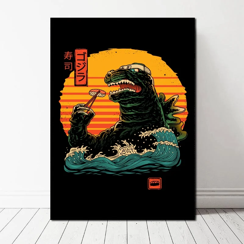 

King of Sushi Art Silk Japan Style Poster Wall Pictures for Living Room No Frame