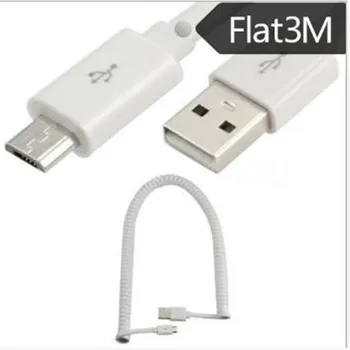 

USB data charging cable flat USB micro usb telescopic data line mobile phone spring charging cable 3 meters for Android Samsung