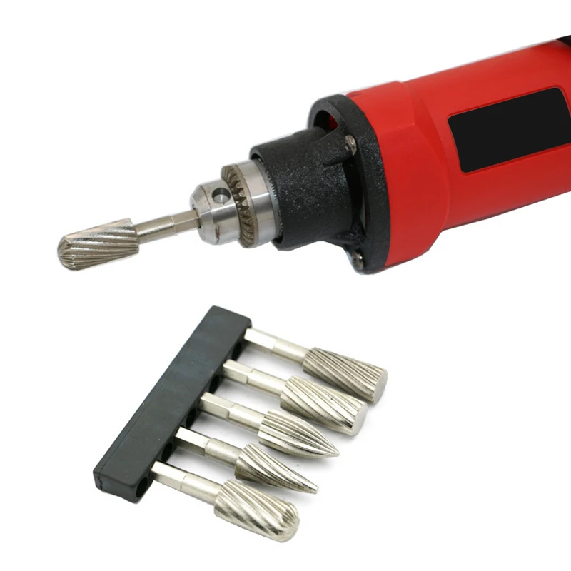 

Hot 5pcs High speed steel Grinders Rotate Burin Rotating Grind Carbide Cutter File Woodworking Milling Cutter Polishing Head