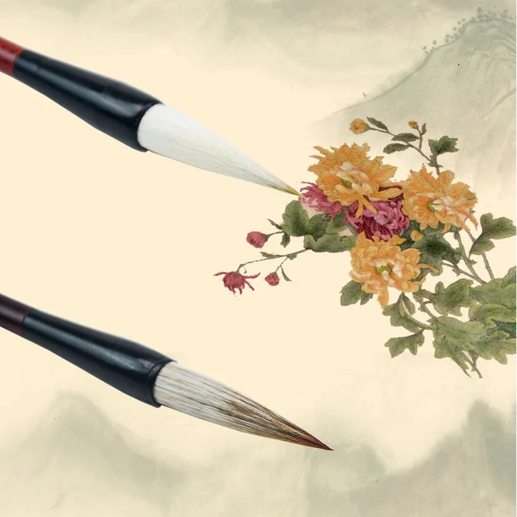 Chineses da Caligrafia Conjunto de Pincel de Pintura Escova de Cabelo de lã Pincéis Caneta Paisagem Chinesa Peônia Aquarela Pintura Cabelo Fuinha 8 Pincéis chineses Da Caligrafia Caneta Conjunto de