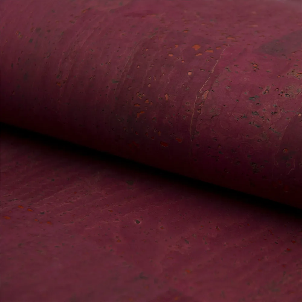 

Cork fabric Dark red wine Portuguese natural Material burgundy Cork Fabric Natural Cork Vegan fabric Kork cof-130