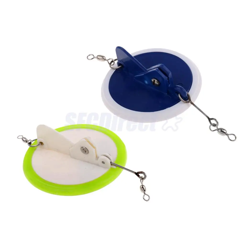

2Pcs Deep Sea Fishing Round Disc Trolling Fishing Connector with Lead Sinker Adjustable Angle Steel Wire Boat Accessories