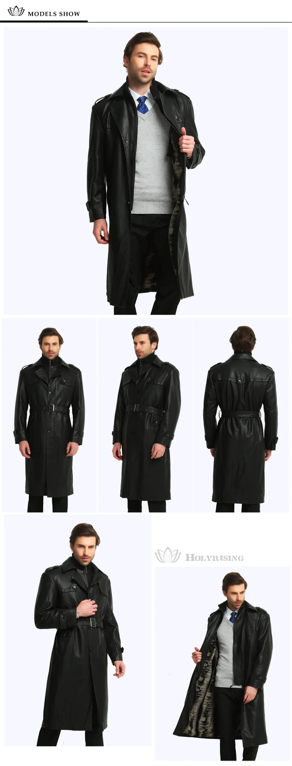 Осенне-зимняя брендовая одежда, Мужской плащ из искусственной кожи, тонкое длинное Мужское пальто, толстое однобортное длинное мягкое пальто, черная M-3XL