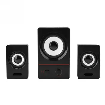 

SADA D-200D 2.1 Surrounding Computer Laptop Speakers Clear PC Speakers with Subwoofers Black White Gold