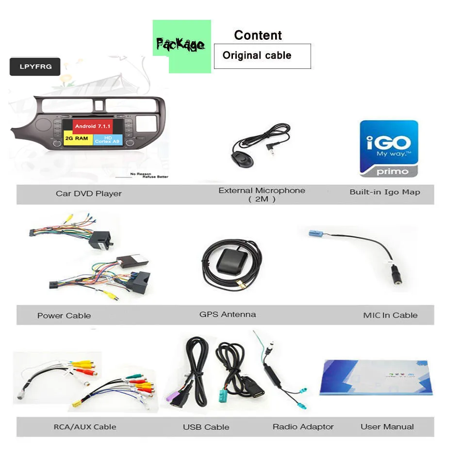 Excellent 2DIN RAM 4GB Android 9.0 Car CD DVD Player GPS Navigation For KIA RIO K3 2012-2014 Satnavi Autostereo Radio Head Unit Multimedia 20