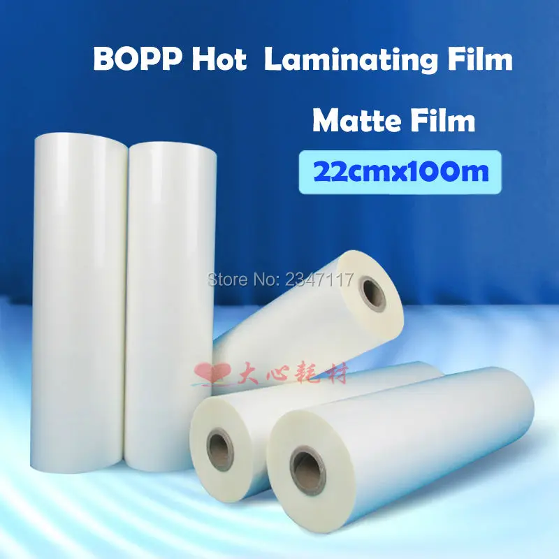 

1 Roll 220mm Widthx100m Length 8.7"x 328' 1mil Matte Bopp Hot Laminating Film 1" Core for Lamination Machine with Shipping Cost